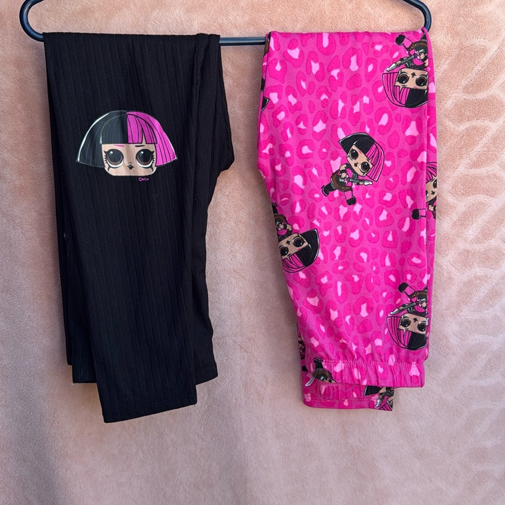 2 Pair LOL Surprise Leggings Girls Size 12 EUC